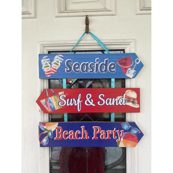 Surf and Sand Sign Seaside Sign Beach Party Sign Coastal Sign Nautical Sign - Picture 1 of 5